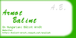 arnot balint business card